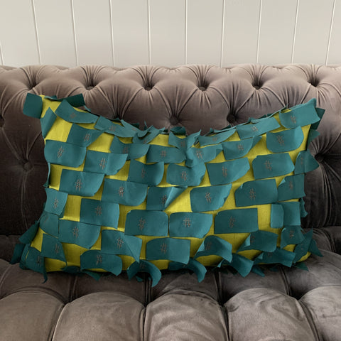 Chartreuse & Teal Green Cushion Cover