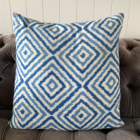 Blue & White Linen Cotton Cushion Cover